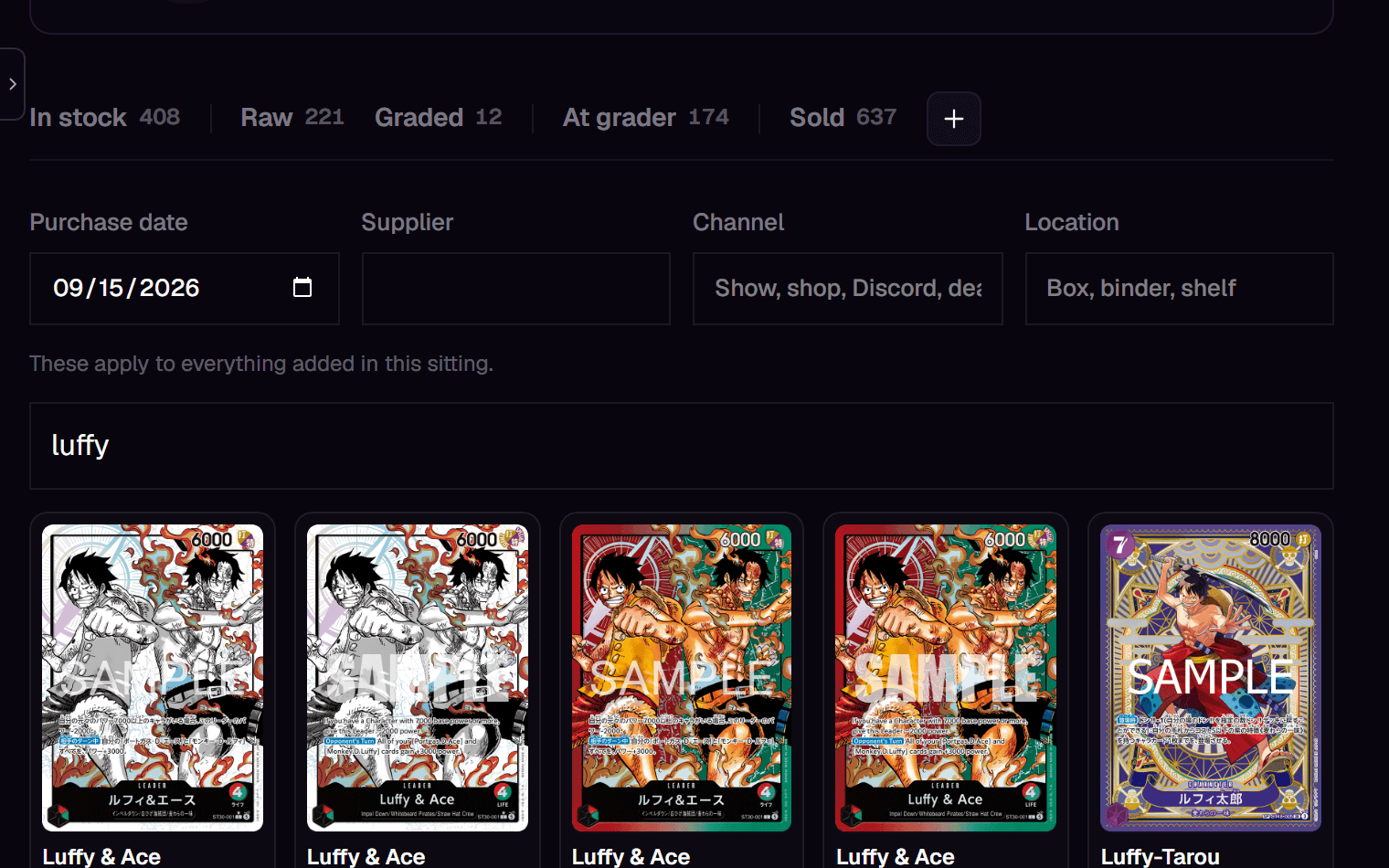Adding cards in Bindr